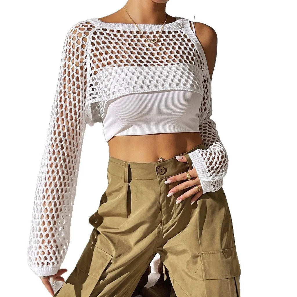 Mesh beach shirt with navel hollow design in Army Green colour, part of a couples' beachwear set.