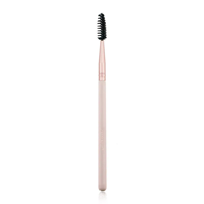 26-piece pink makeup brush set with wooden handles in PU storage case