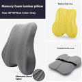 Grey lumbar support cushion for office chair, dimensions 40x40x8 cm