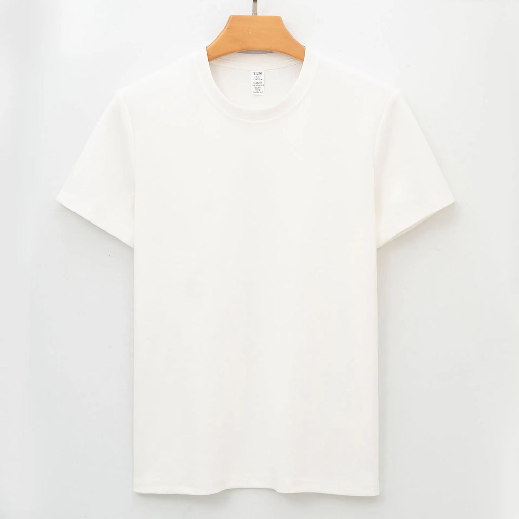 Men's solid colour short sleeve antibacterial quick-dry T-shirt on a hanger