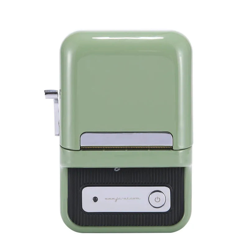 B21 food pricing machine label printer in black, 130x95x60mm, with thermal print and Bluetooth