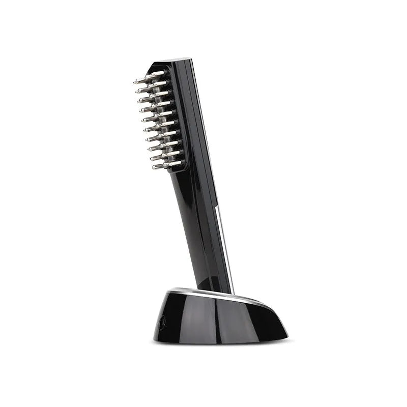 Black ABS vibration far-infrared hair care massage comb with USB power, 15-20cm length, 203*53*42mm specification