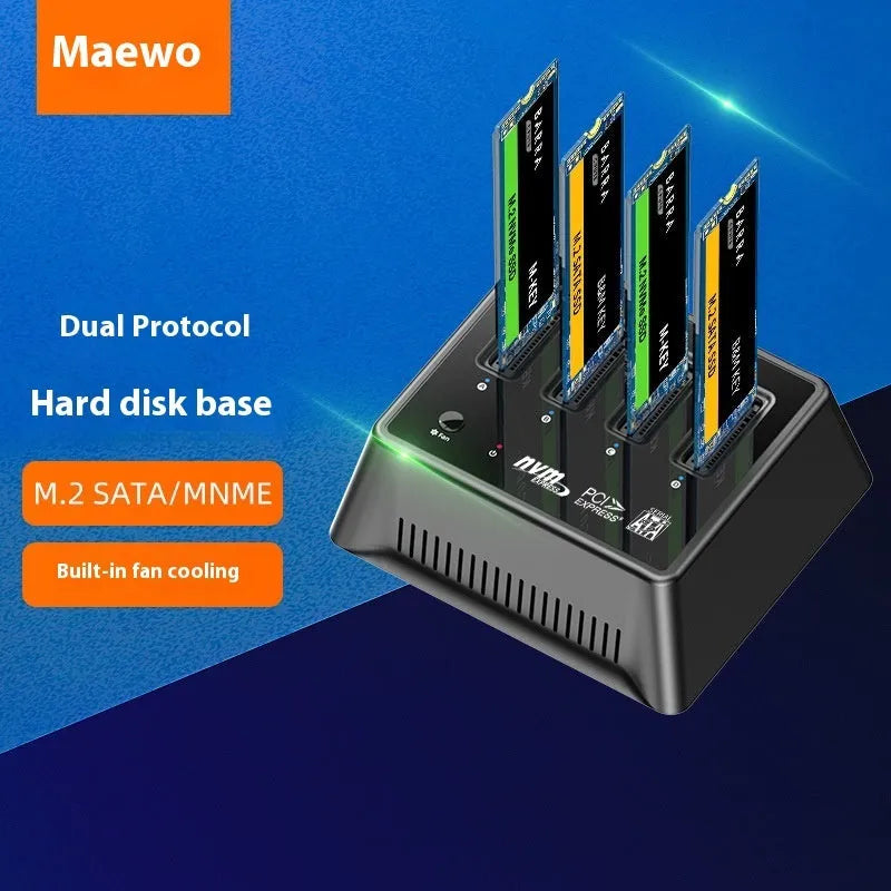 Aluminium M2 dual protocol SSD enclosure measuring 90mm by 78mm by 34mm