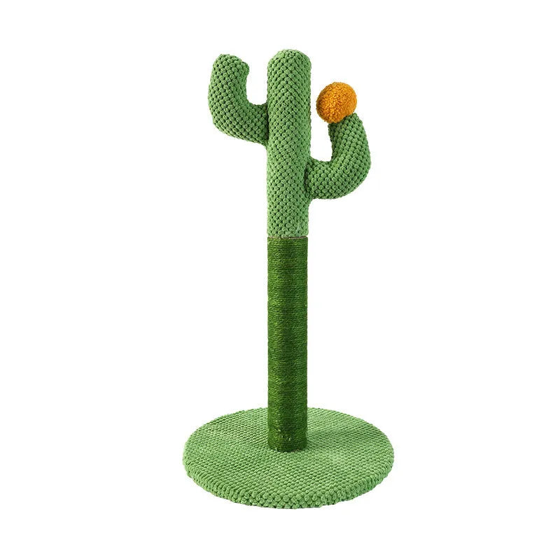 Cactus cat scratching pole climber with coconut tree board for pet cats to grind claws