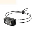 Lightweight rechargeable running headlight in black for off-road night use and maintenance work