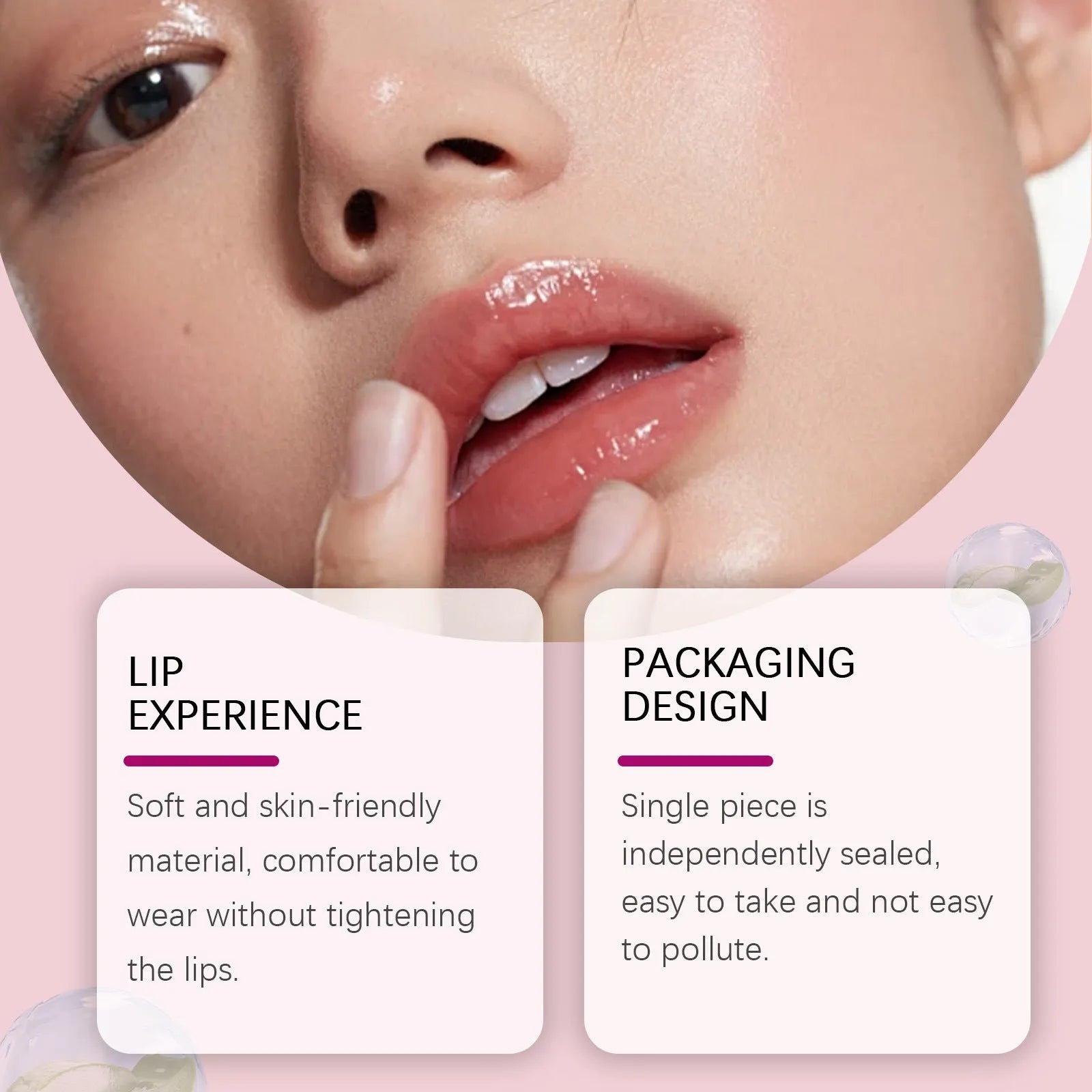 Silicone lip nursing adhesive bandage measuring 8 by 12 centimetres for moisturising lip care
