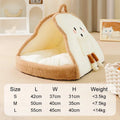 Green cat tent bed with fleece interior and mesh ventilation windows