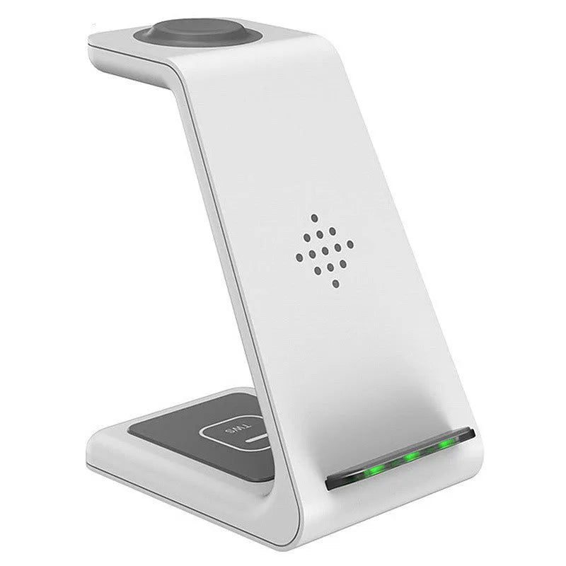 T3 wireless charging pad in black, white, or grey for iPhone 12