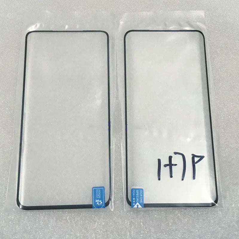 OnePlus 7 Pro replacement glass touch screen with OCA adhesive and manufacturer logo