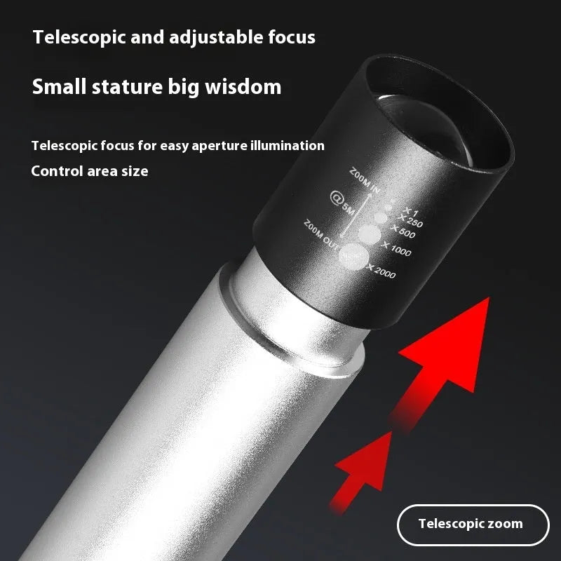 Black or silver aluminium red light mosquito repellent lamp with 5W power and built-in rechargeable battery