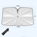 Silver medium windshield sun shade umbrella with spring structure edge for car interior protection