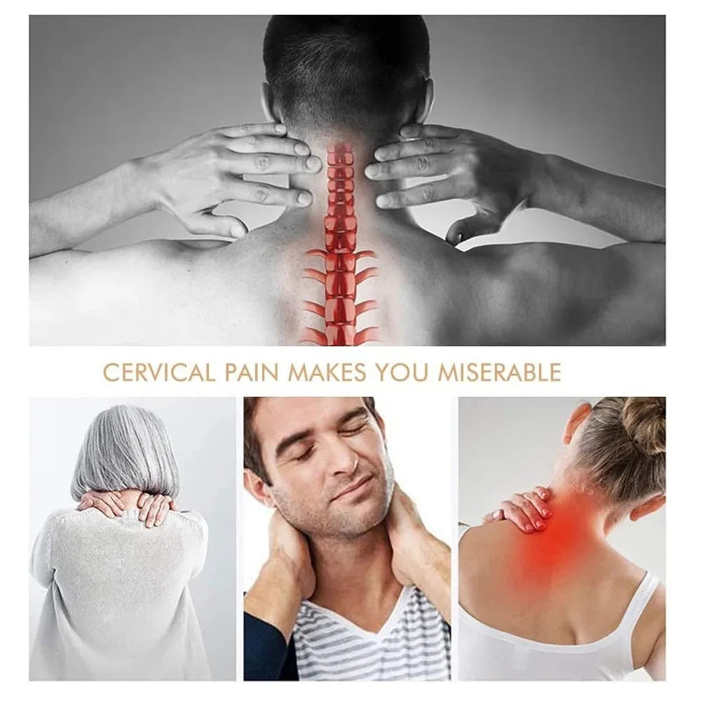 Black foam cervical collar neck brace with adjustable integrated fasteners, 40cm free size, for neck pain relief