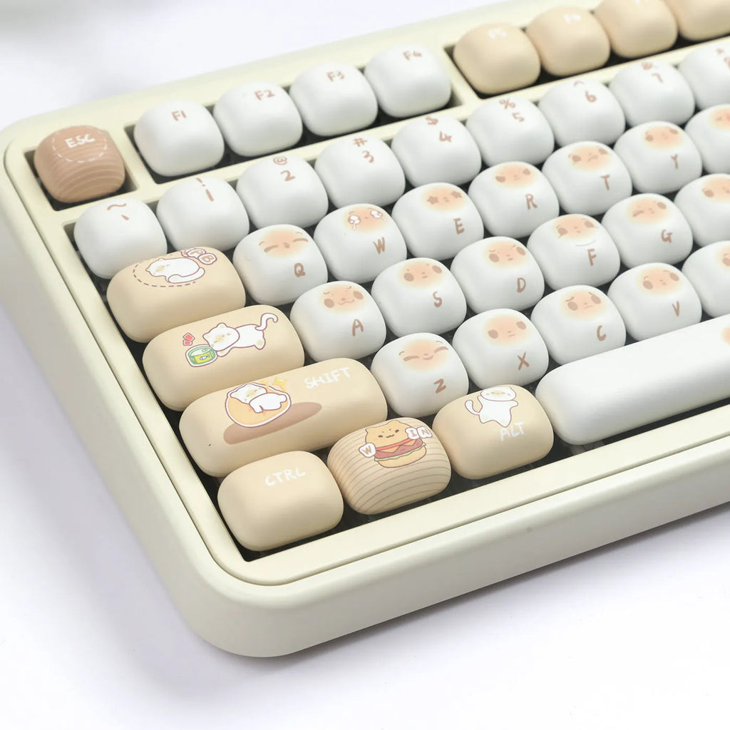Steamed Bread mechanical keyboard 7u supplementary key cap set in PBT plastic