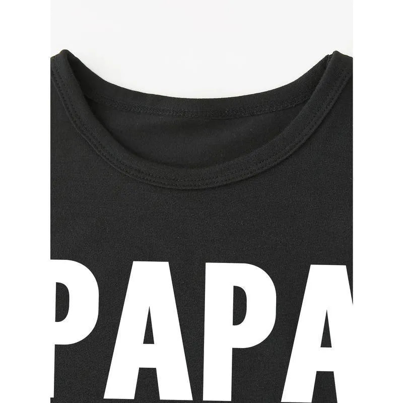 Black pure cotton short sleeve boys T-shirt from Dad Told Me I Could Print range on white background