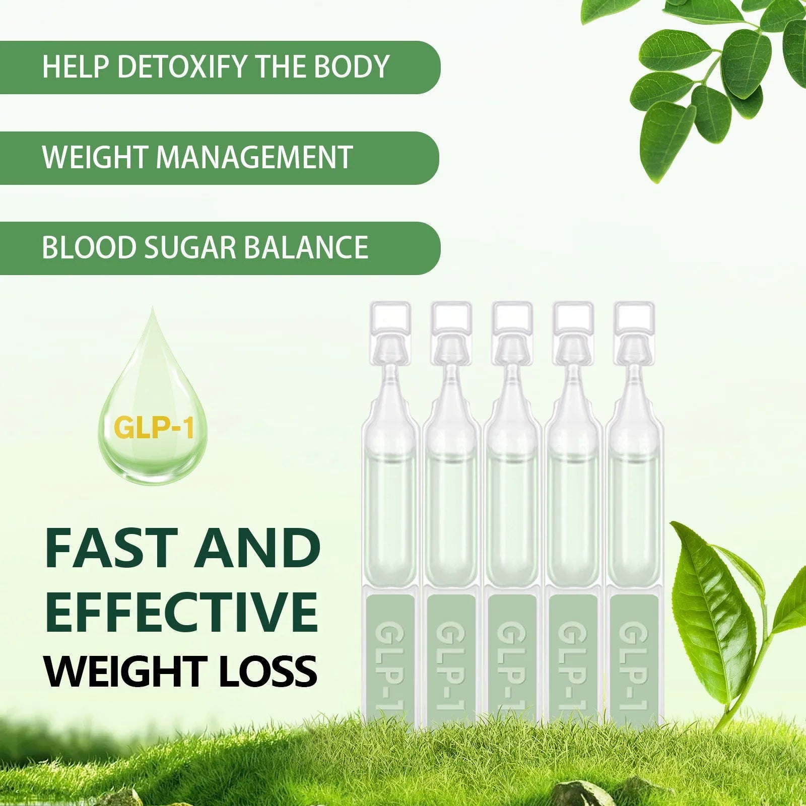 Abdomen slimming body shaping care drops in boxed packaging with 5 pieces and 50g net content