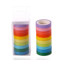 7.5mm washi candy tape set in 10 colours, 5m length, 0.03mm thin paper tape for DIY and cutting use