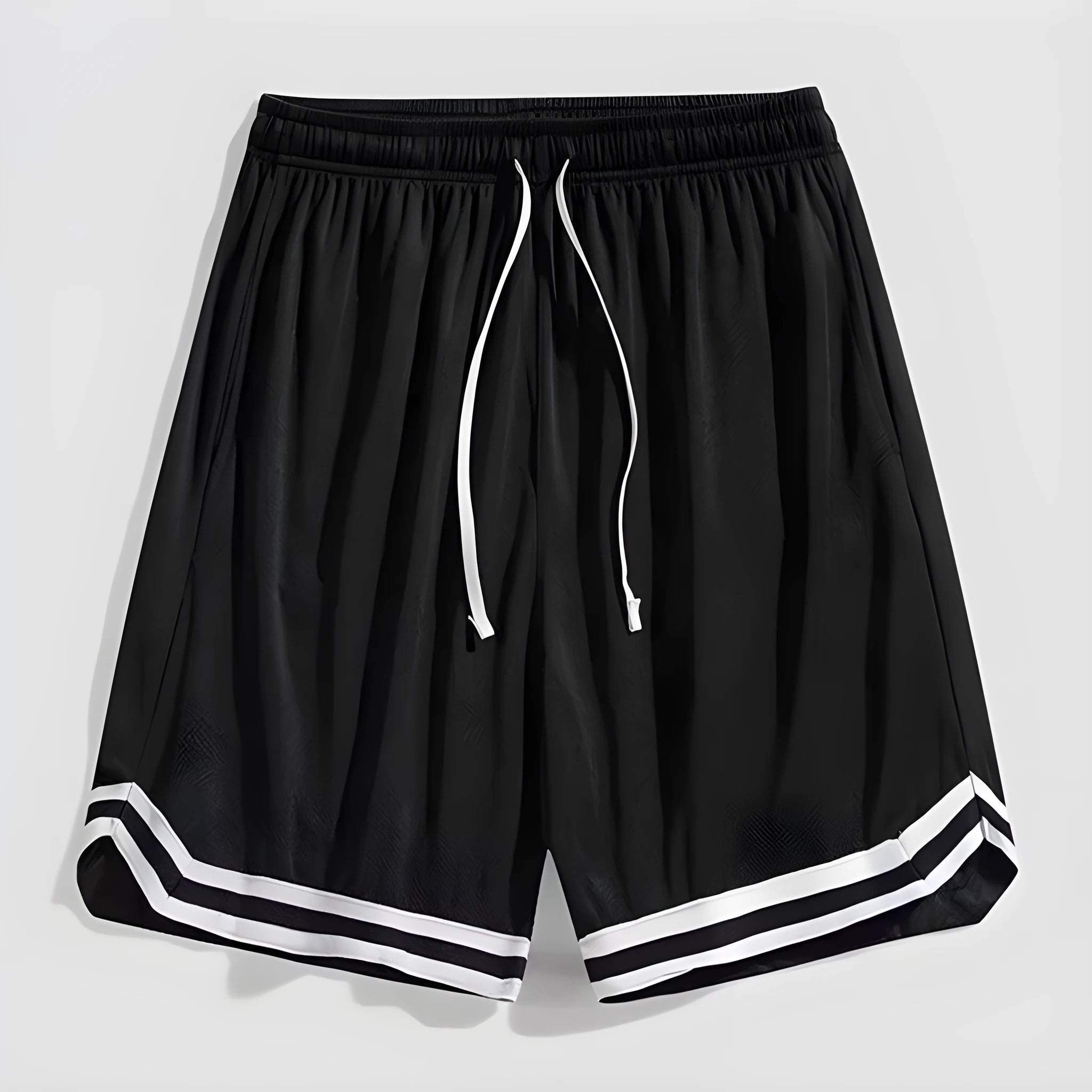 Men's loose casual cropped trousers in gradient colours with elastic waistband