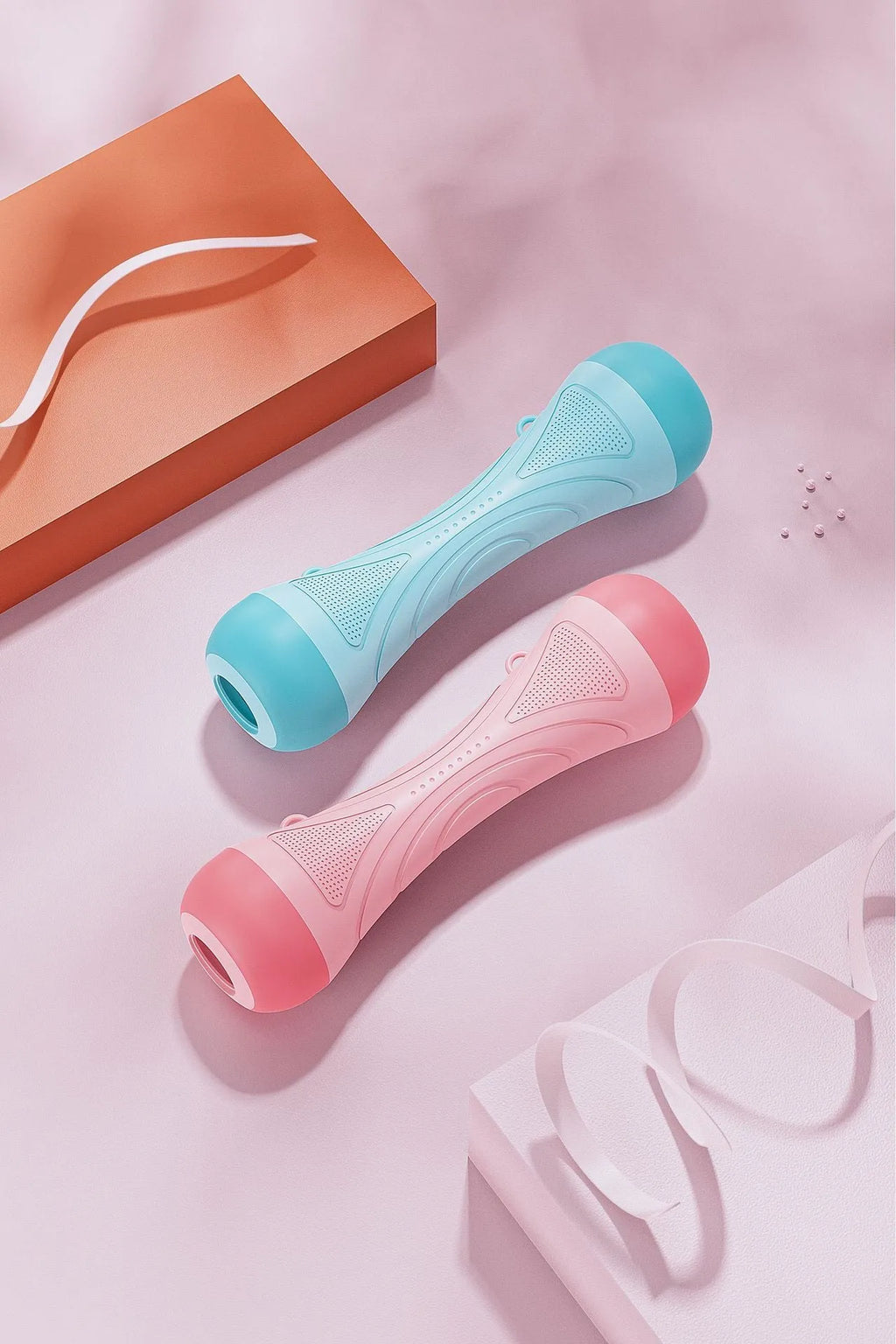 Adjustable dumbbell 20cm steel nitrile rubber pink green off-white unisex home exercise equipment