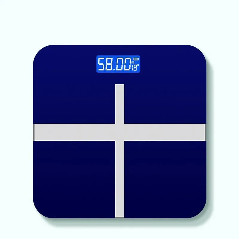 USB rechargeable electronic body weight scale in Cross Black, Cross Rose Red, or Cross White colour options