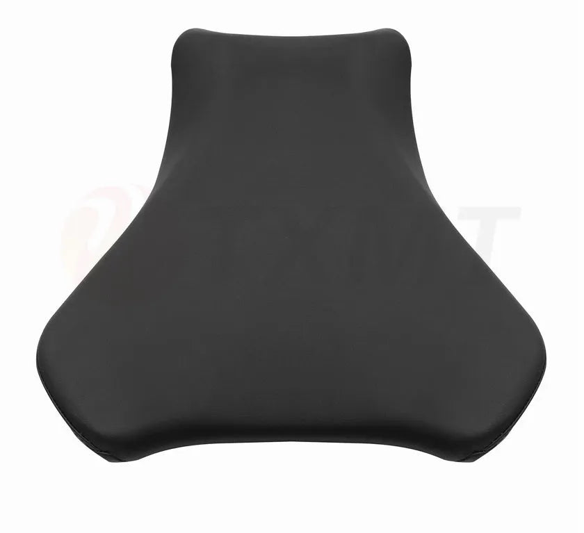Waterproof PU leather seat cover for Suzuki GSXR1000 motorcycle on a front seat.