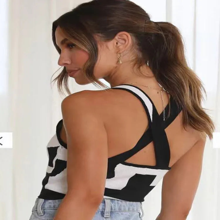 Women's slim fit U collar camisole in polyester fabric, shown in assorted colours.