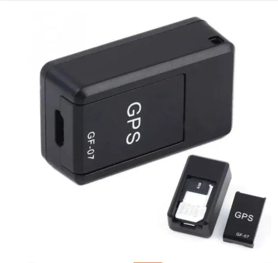 Black anti-loss GPS magnetic tracker with USB cable, compact 35x20x14mm ABS device for car anti-theft