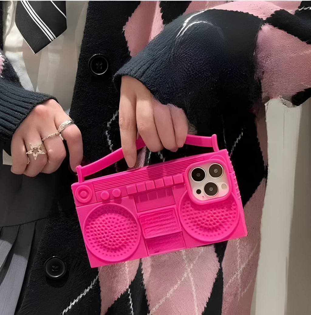 Pink silicone phone case for iPhone 11-14 Pro Max, all-inclusive fall protection design.