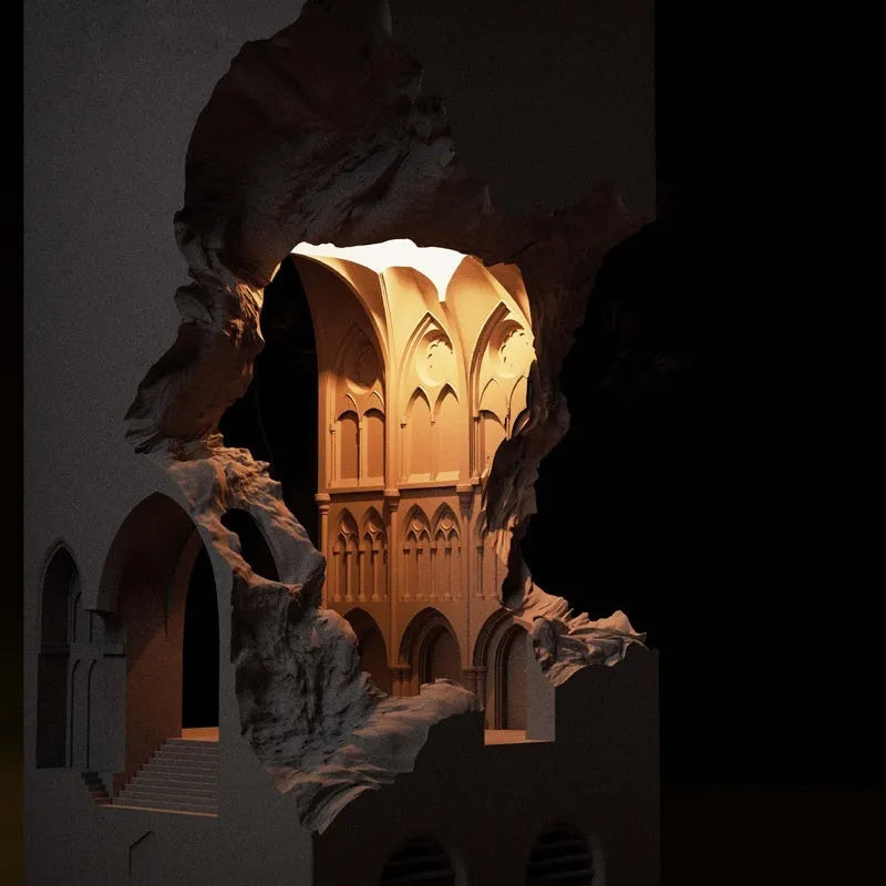 White embedded plaster wall lamp with wax melting and tri colour dimming for bedside use