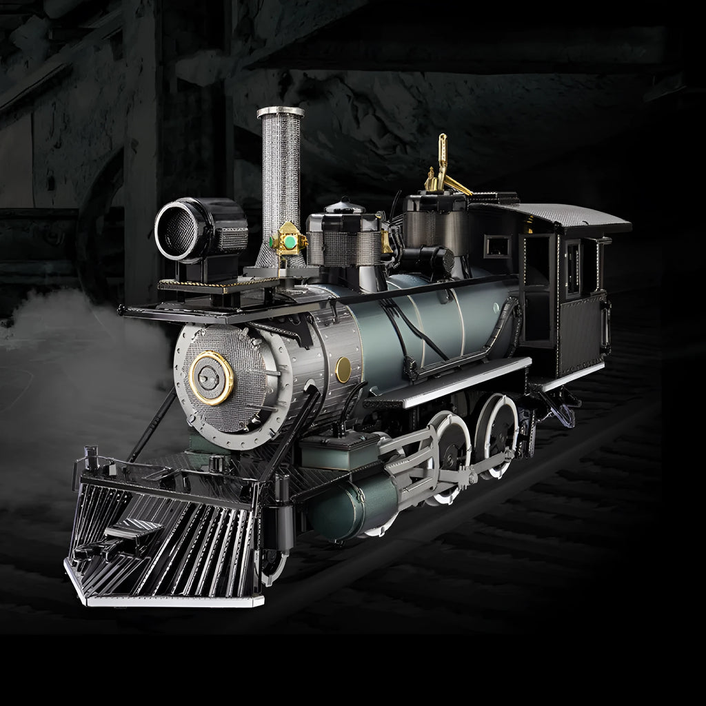 Metal colour printing assembled model puzzle toy MG steam locomotive brass stainless steel 17x5x8cm
