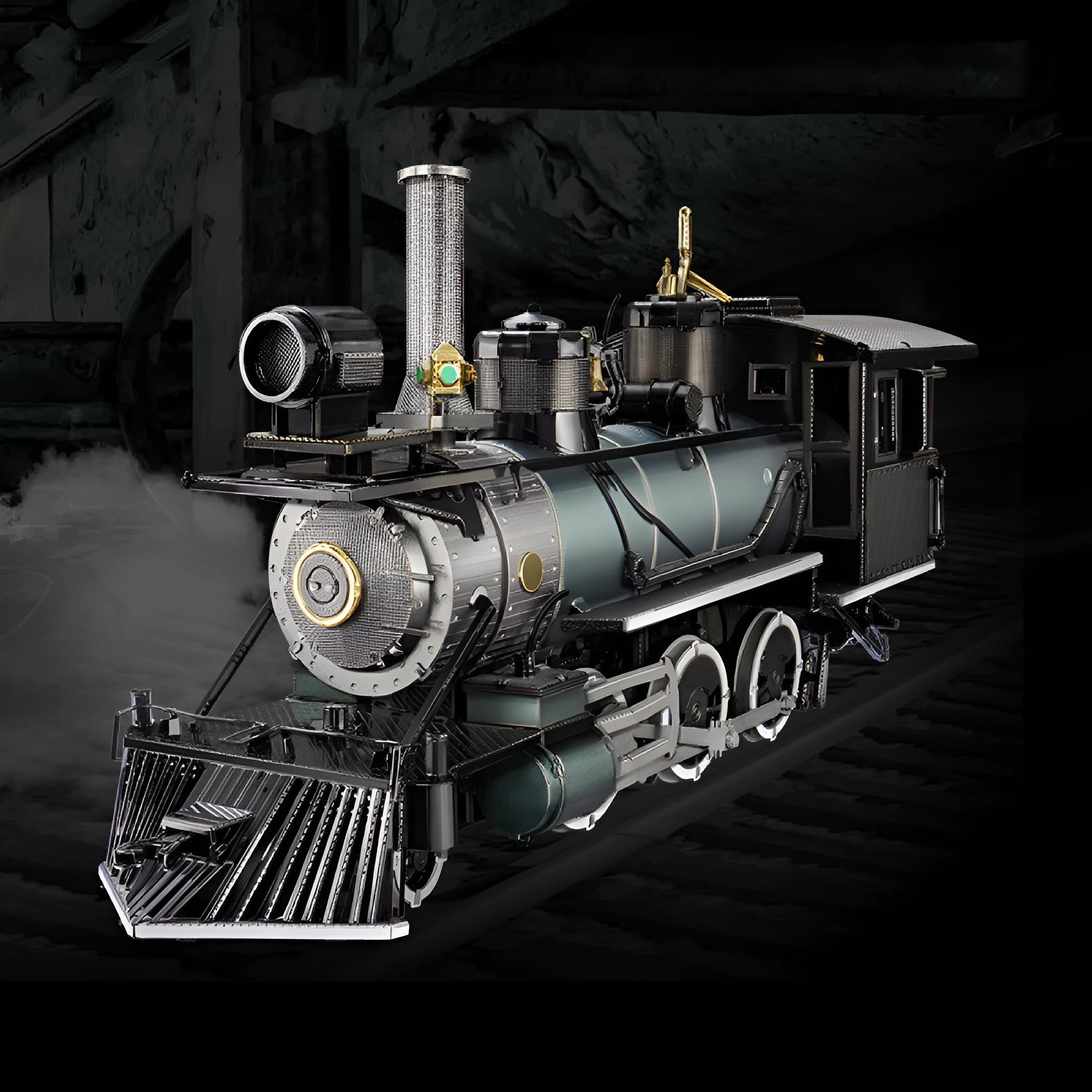 Metal colour printing assembled model puzzle toy MG steam locomotive brass stainless steel 17x5x8cm