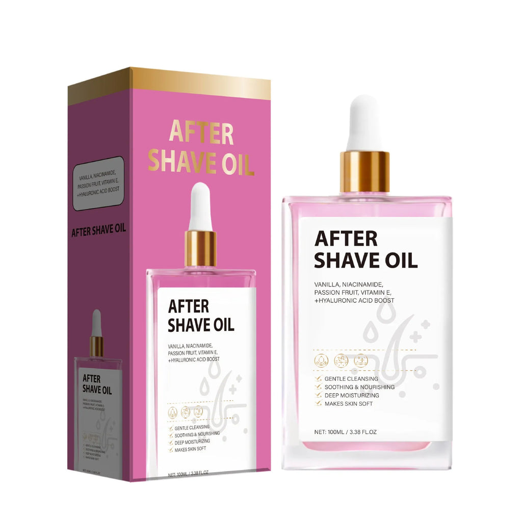 100ml bottle of men's aftershave oil for post-shave soothing and moisturising skin care