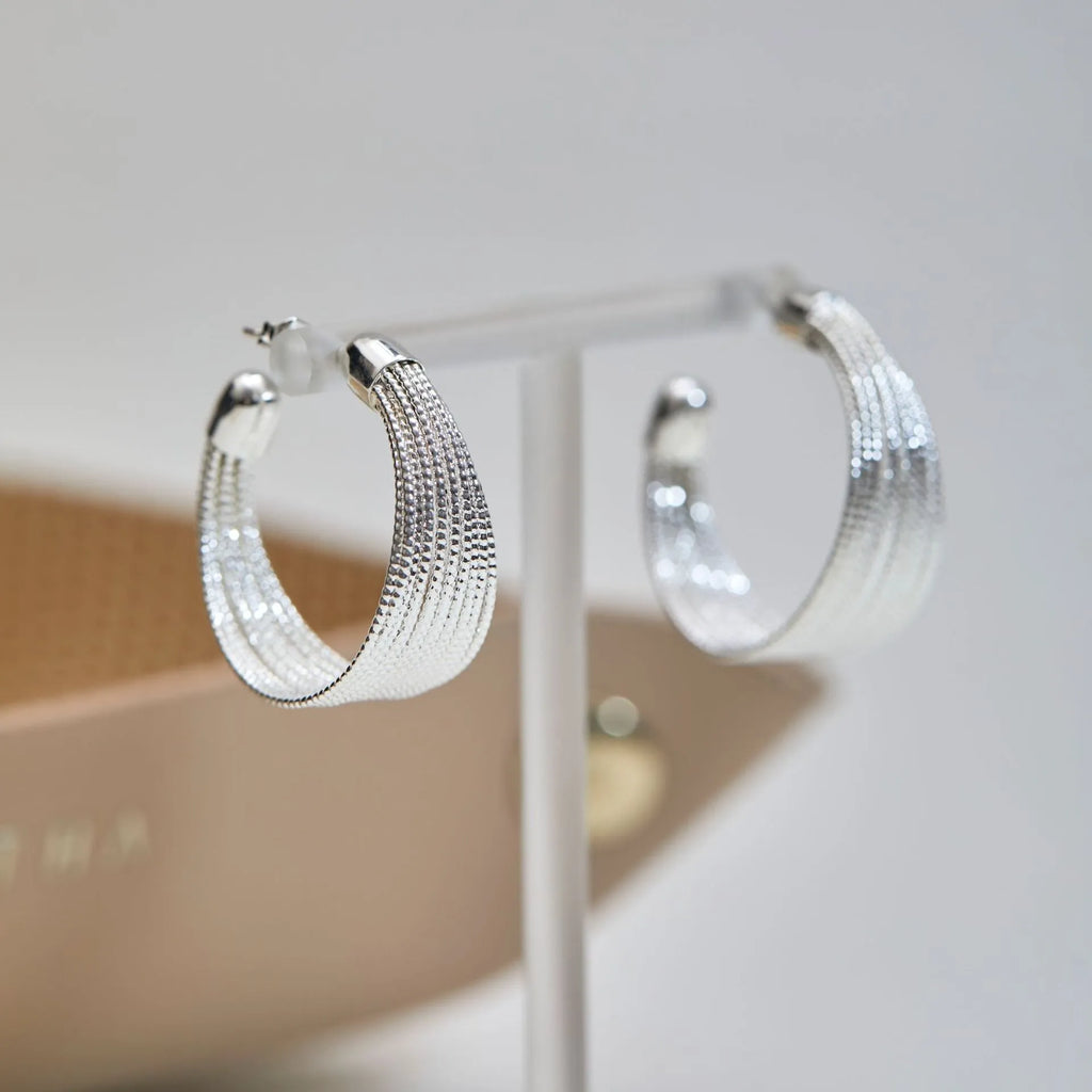 Geometric copper bracelet earrings with gold and silver electroplating options including stud and clip styles