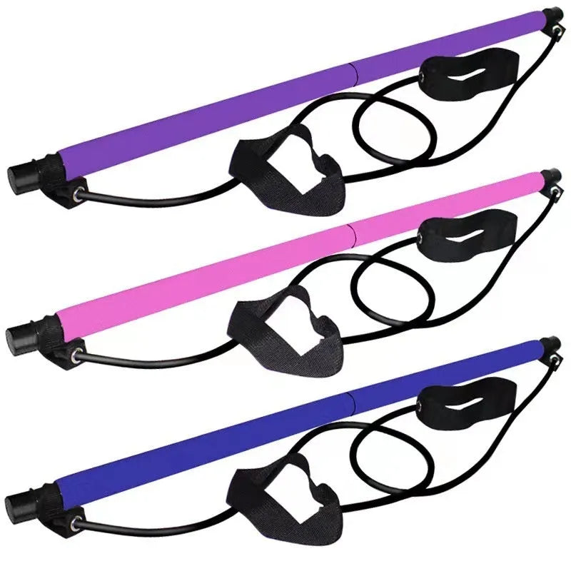 Adjustable fitness pulling rope in purple with bubble bag packaging for resistance training