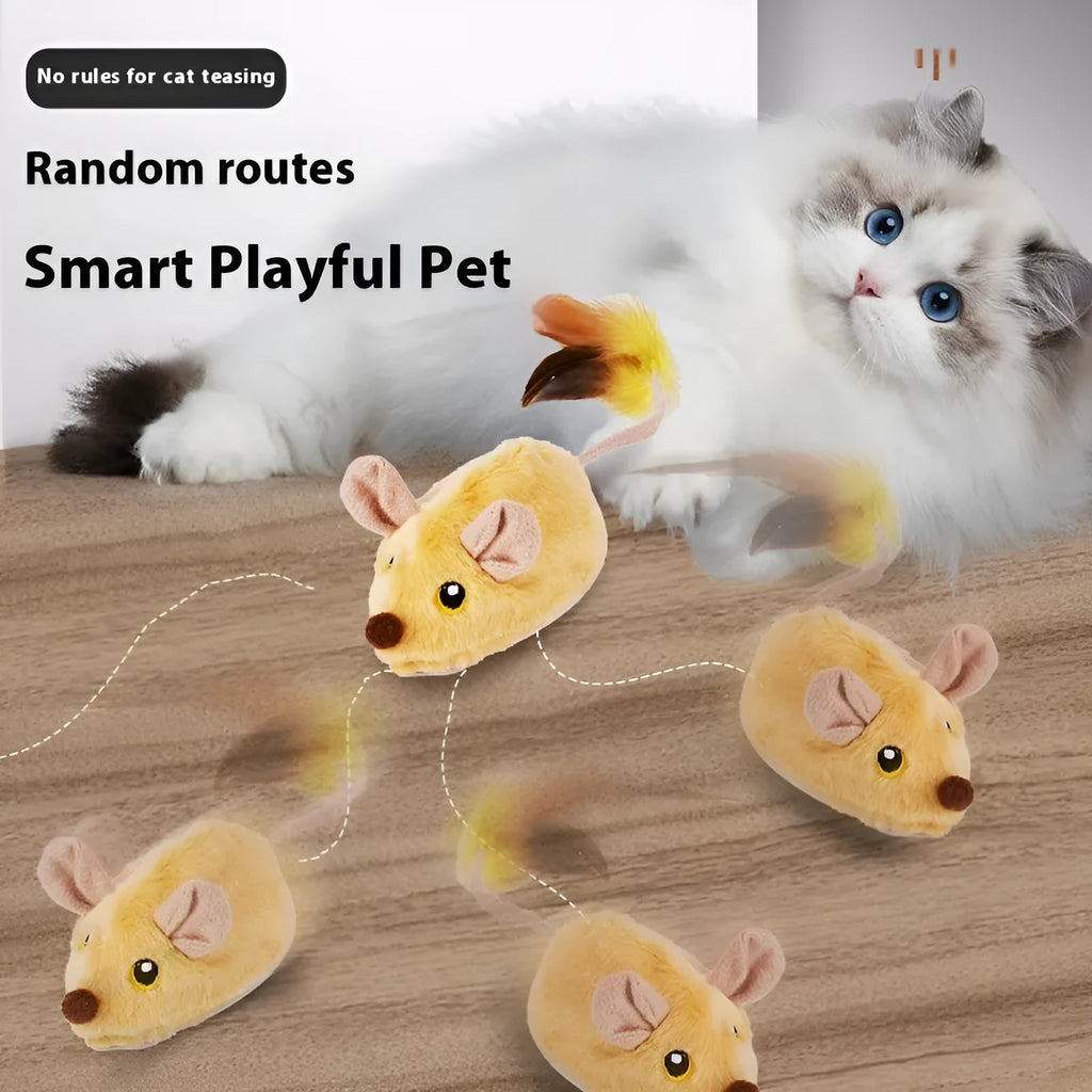 Remote control electric plush mouse cat toy with USB charging cable