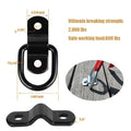 Black galvanised carbon steel floor hook with pull ring for vehicle storage organisation