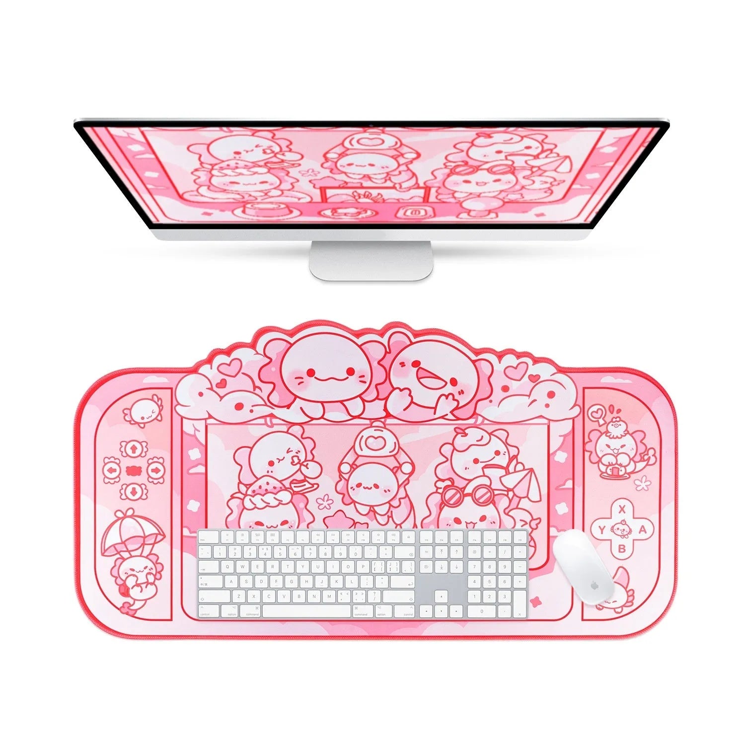 Hexagonal dragon crane machine cartoon anime design on 75cm cloth mouse pad with wrist support