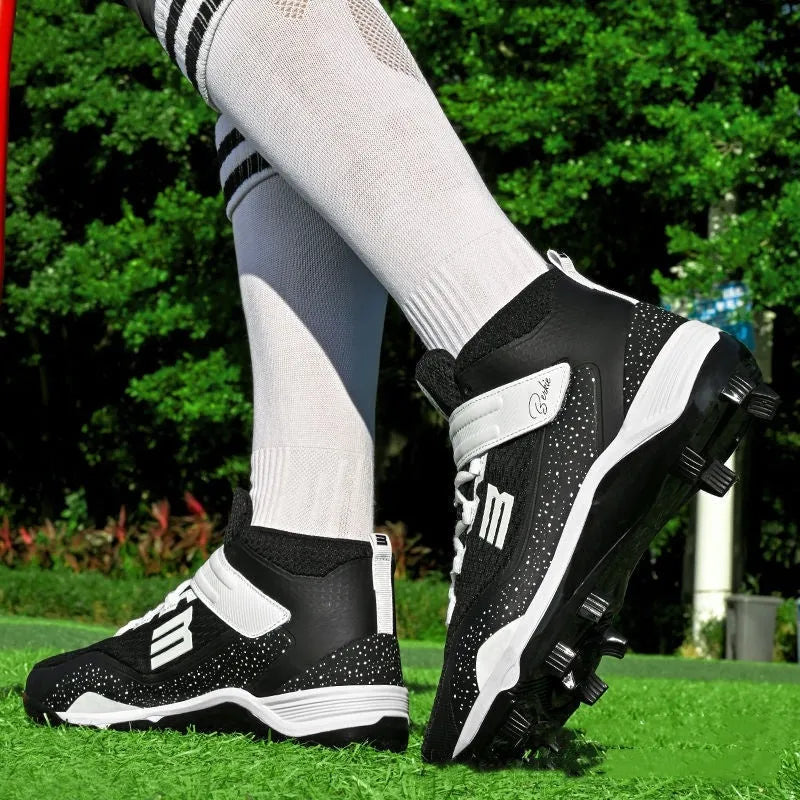 Youth training sneakers with Velcro closure and rubber sole in black or white colours