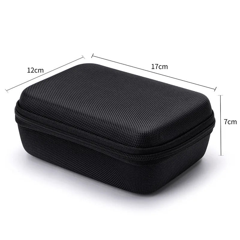 Multifunctional drop-resistant data cable storage bag, 17x12x7cm, nylon wear-resistant composite material with rope handle