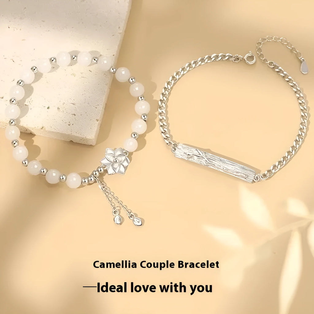 Chinese style resin beaded bracelet with floral designs for couples in S493 colour options