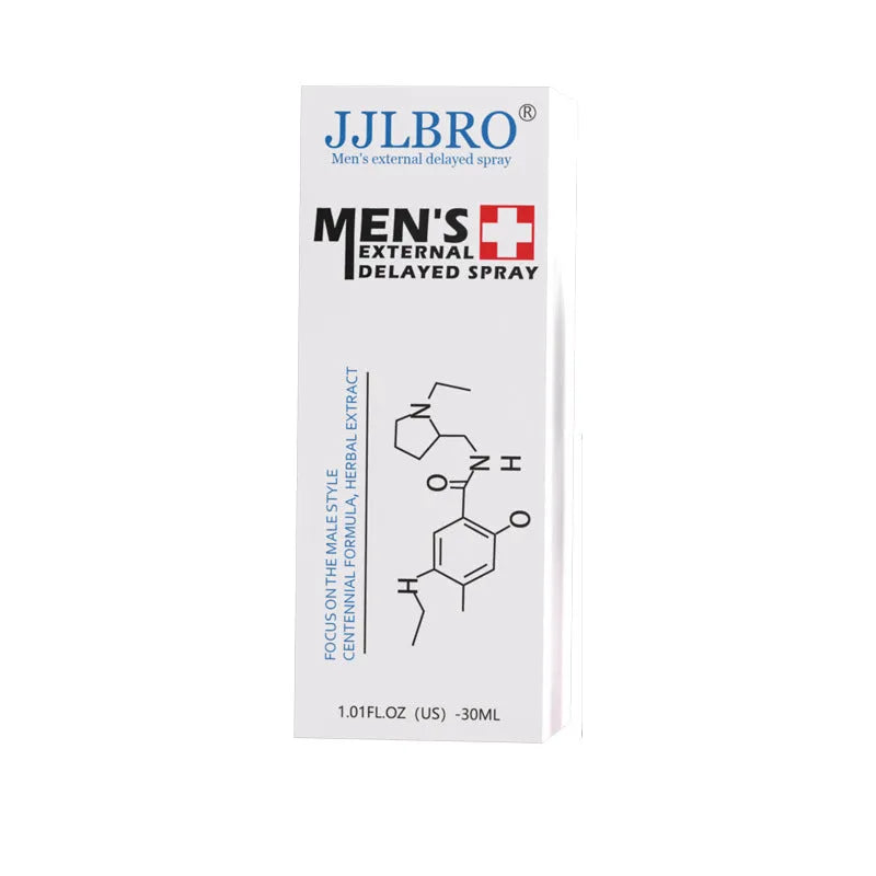 White 30ml male delay spray bottle with plant extraction formula for sexual timing control