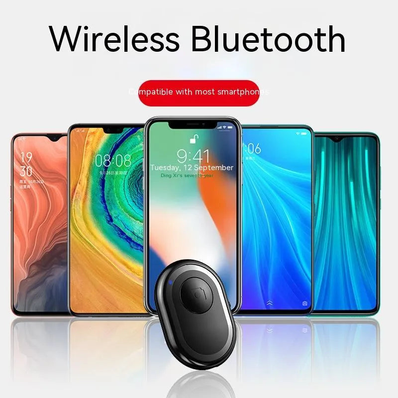 Compact black Bluetooth remote control for smartphone camera triggering