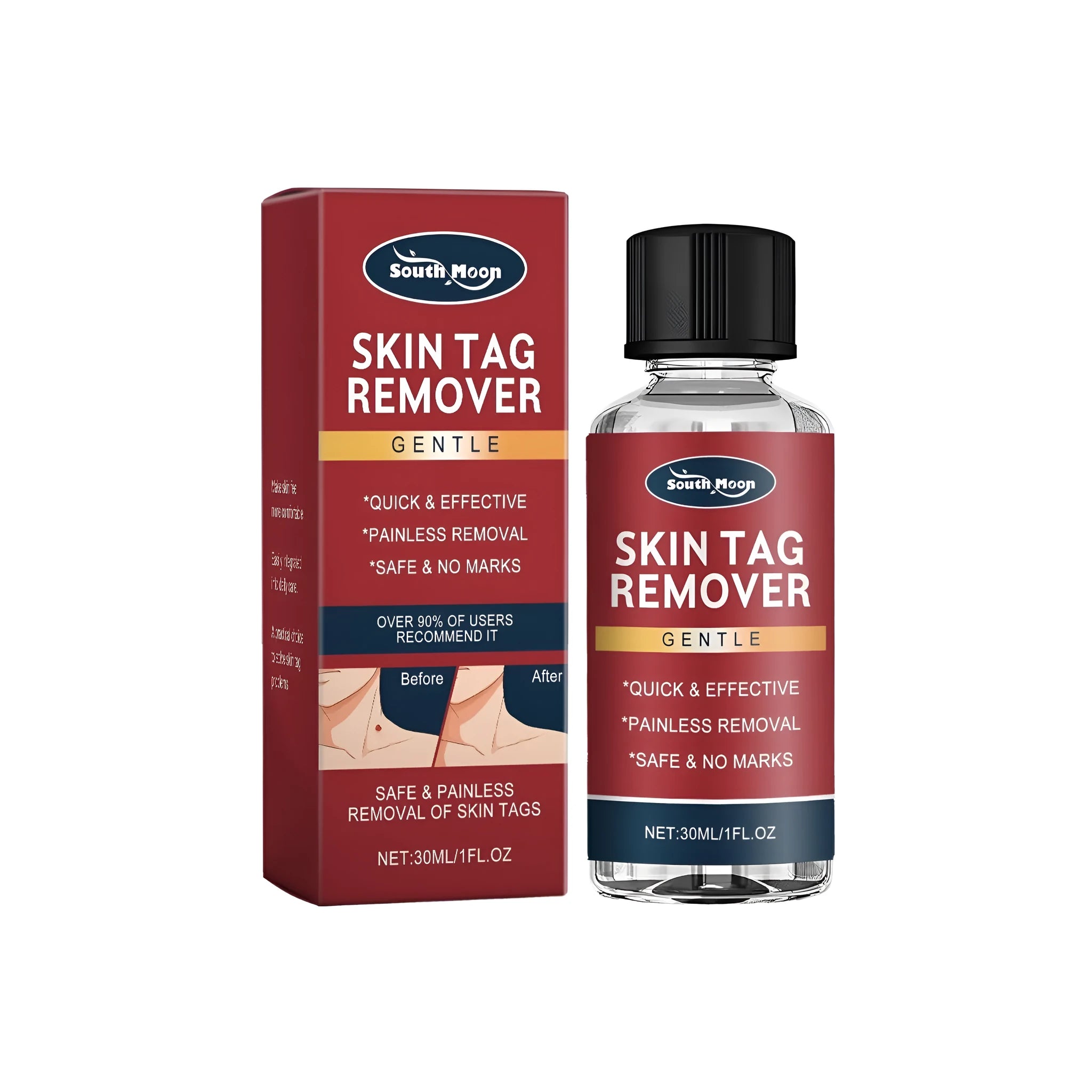 30ml bottle of skin care liquid with tocopherol, mint, and aloe leaves.