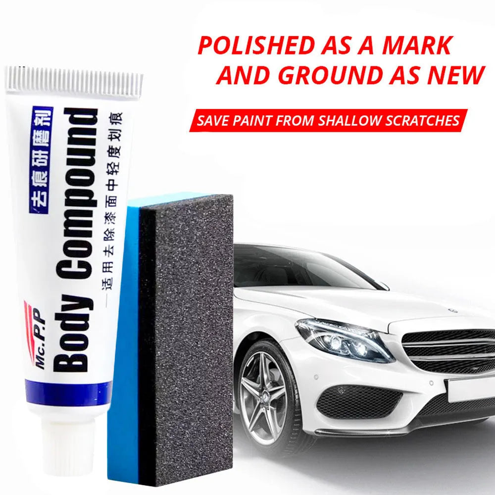 White mild scratch repair paste for car paint removal with sponge abrasive