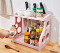Foldable three-tier kitchen storage shelving unit in PP plastic with five colour options