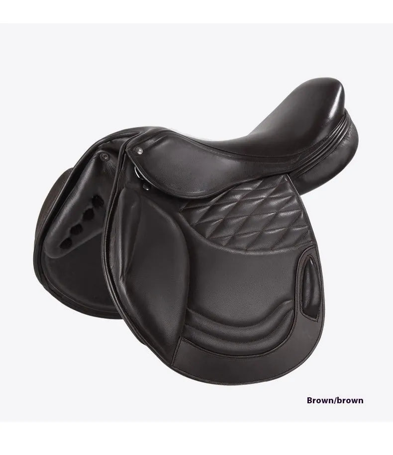 Cowhide leather horse saddle 17 inch black colour obstacle riding equestrian sports gear