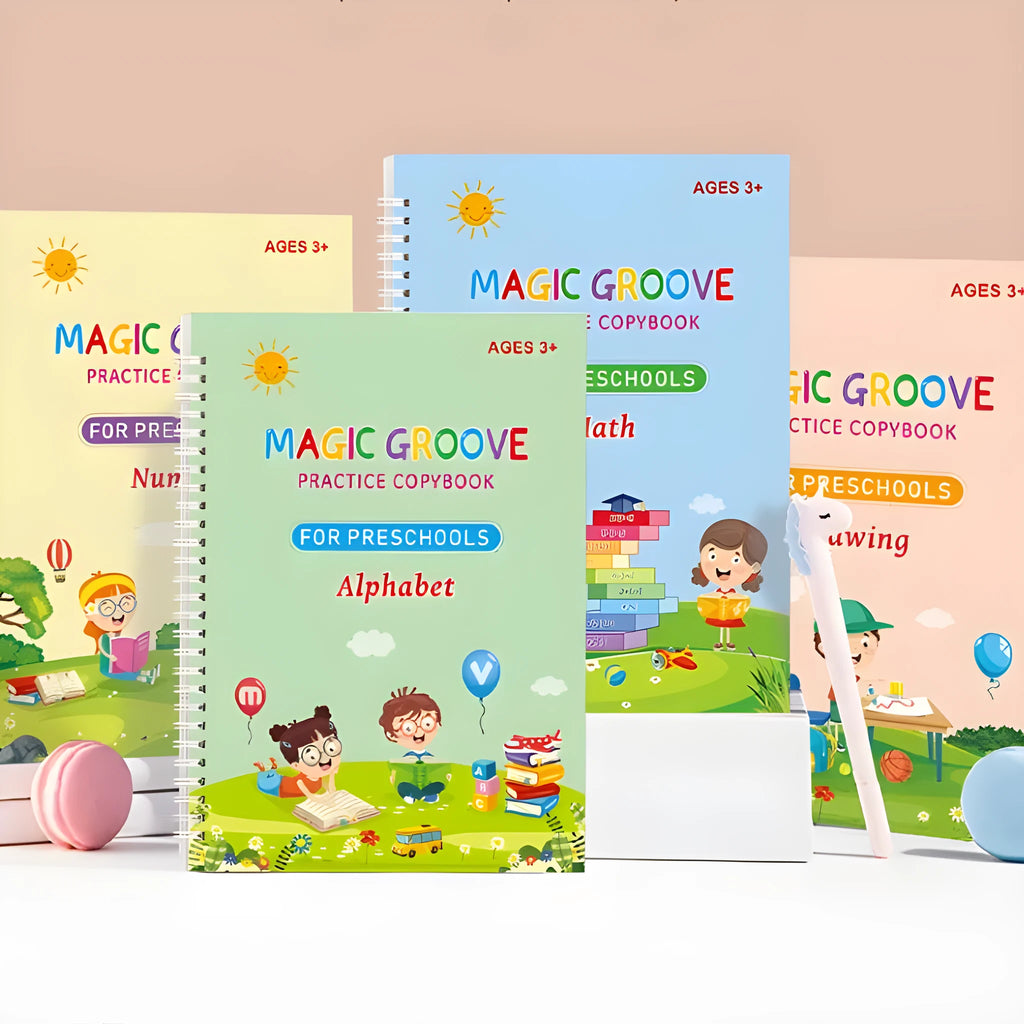 Children's handwriting training set with groove magic practice posts and ten refills