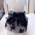 Black tulle princess skirt for a small dog or cat on a mannequin.