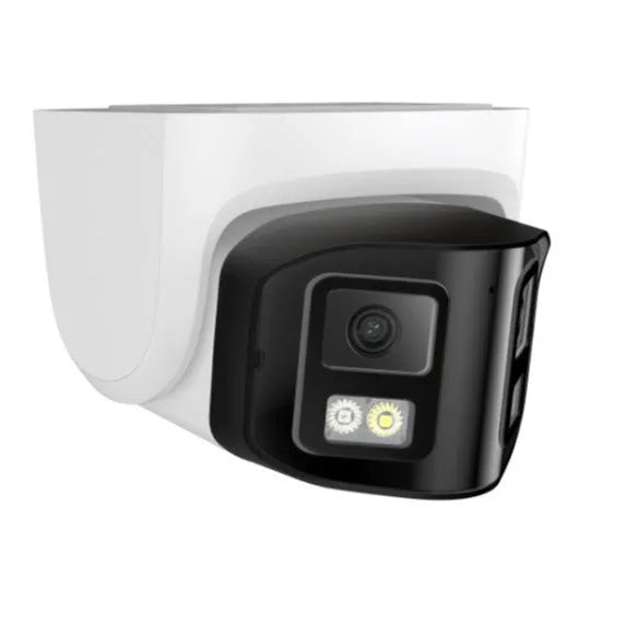 4MP dual-lens panoramic IP security camera with POE connectivity and IP66 waterproof rating