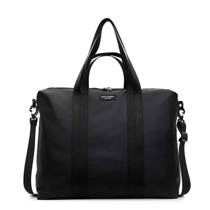 Lightweight Oxford cloth travel tote bag in black, grey, or champagne colour