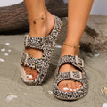 Women's thick-bottom EVA bathroom slippers in leopard print design with non-slip sole